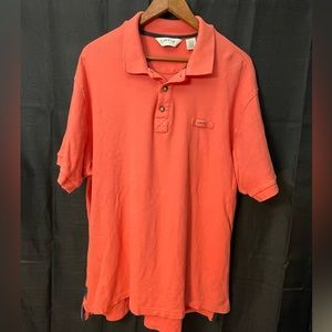 COPY - ORVIS POLO Shirt Adult XLT Tall Orange Fishing Vintage Heavy Cotton Mens